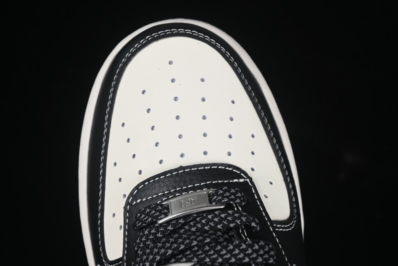 Nike Air Force 1 '07 Low Stussy Collaboration Black Leather Low-Top Casual Sneakers - HH7518-045