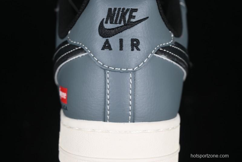 Nike Air Force 1 '07 Low Supreme Collaboration Sneakers in Blue Grey - XZ6188-385