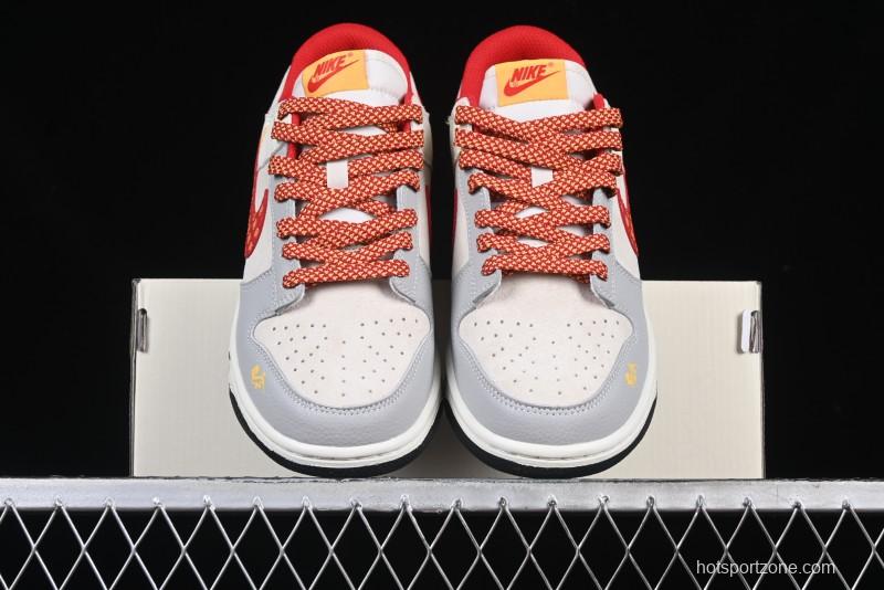 Nike SB Dunk Low Year of the Snake Series Monogram Red Swoosh Anniversary Custom Low-Top Casual Skate Shoes - DJ2024-081