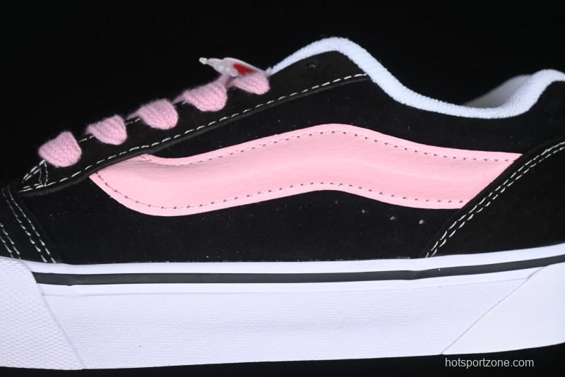 Vans Knu Skool Black Pink Color Comfortable Fashion Anti-Slip Wear-Resistant Low-Top Casual Skate Shoes - VN0009QCB9P