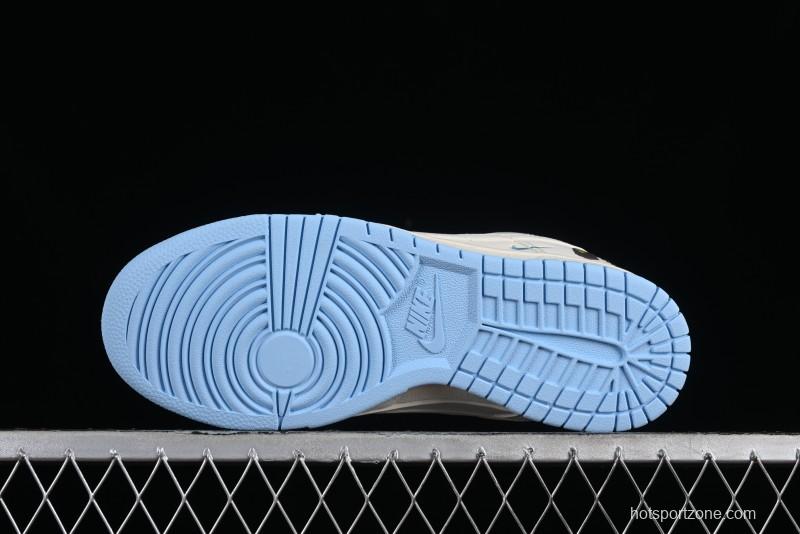 Nike SB Dunk Low BAPE Collaboration - Off-White Mini Blue Swoosh Anniversary High-End Custom Low-Top Casual Sneakers - XD6188-027