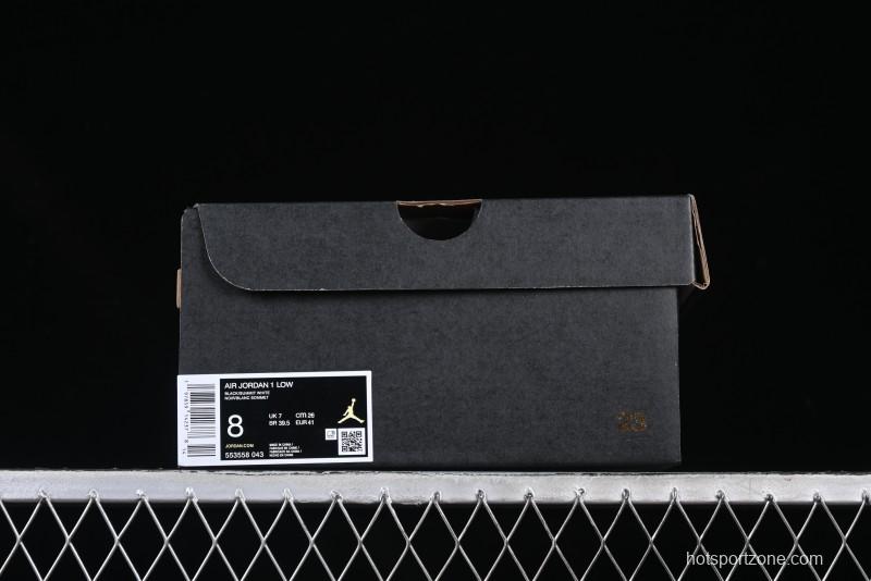 Nike Air Jordan 1 Low Retro Basketball Shoes in Black and White - 553558-043