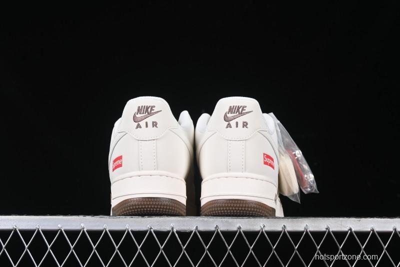Nike Air Force 1 '07 Low Supreme Collaboration - Beige/Brown Colorway Low-Top Casual Sneakers BB7577-215
