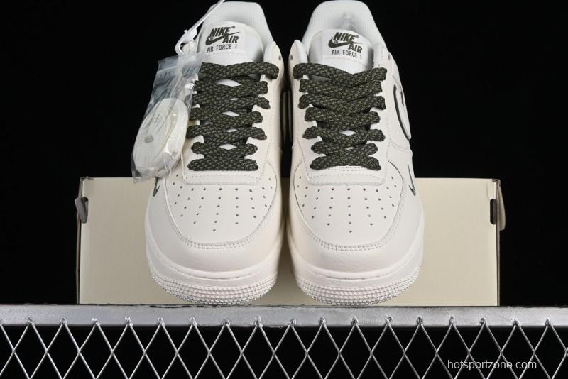 Nike Air Force 1 '07 Low Classic Military Green Mini Swoosh Starry Sky Casual Sneakers - MJ0319-022