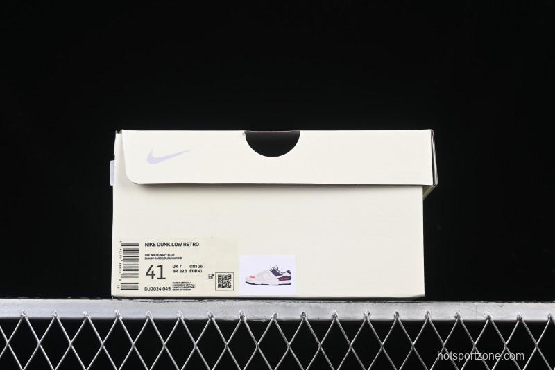 Nike SB Dunk Low Supreme Collaboration - Two-Tone White Swoosh Anniversary Customized Low-Top Casual Skate Shoes - DJ2024-045