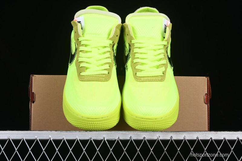 Nike Off White x Air Force 1 Low OW Collaboration Transparent Yellow Sneakers - AO4606-700