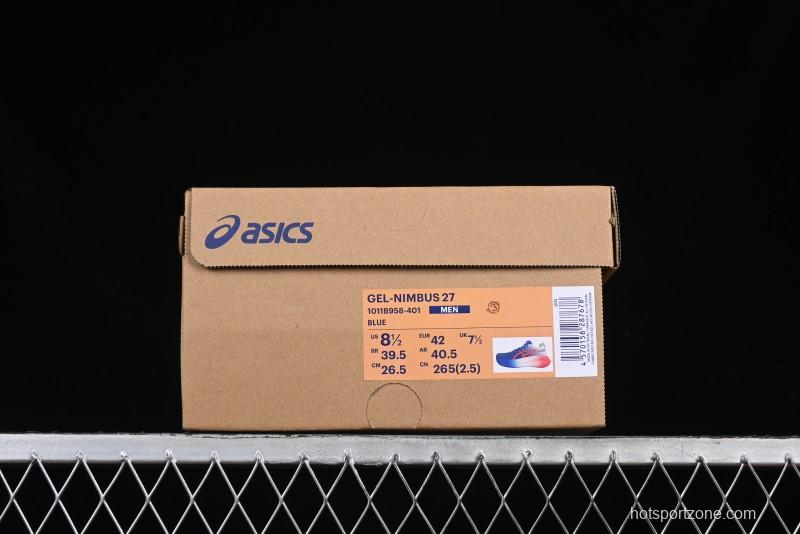 Asics Gel-Nimbus 27 Retro Breathable Casual Shoes Cushioned Men's Durable Running Shoes - 1011B958-401