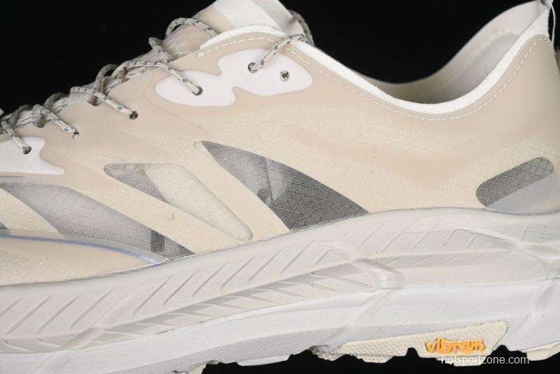 HOKA ONE ONE Satisfy Running Mafate Trail Low-Cut Cushioned Outdoor Hiking Shoes - 1157050 BONE