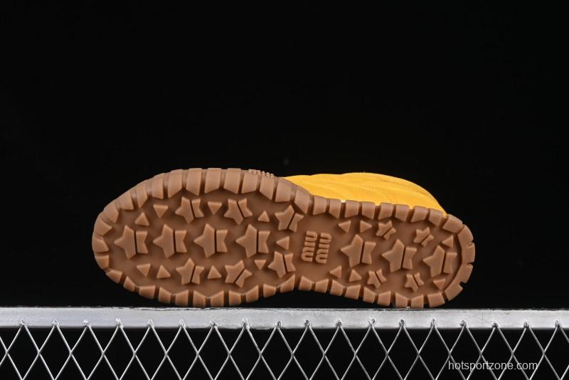 Miu Miu Suede Round Toe Lace-Up Women's Low-Top Casual Shoes - 99D4