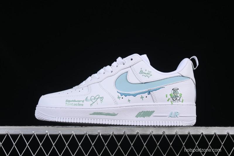 Nike Air Force 1'07 Low "Octopus Brother" SpongeBob Comic Series Squidward Middle East Casual Sneakers - FB8971-060