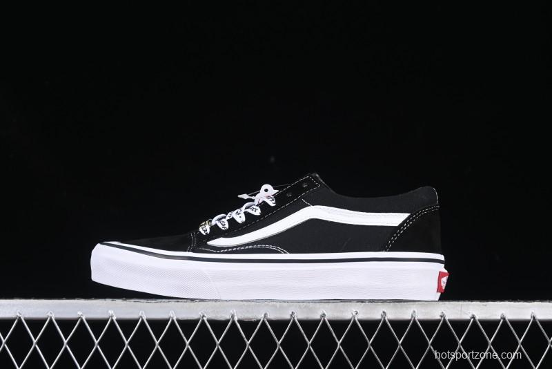 Vans Premium Old Skool Classic Black & White Low-Top Skate Shoes - VN000ZD4Y28
