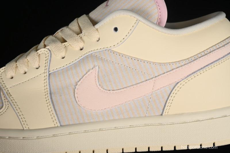 Nike Air Jordan 1 Low AJ1 Khaki Pink Low-Top Lifestyle Basketball Shoes - FQ1925-100