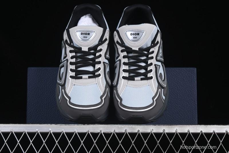 Dior B30 Sneakers with Reflective CD30 Logo and Lightweight Rubber Sole - CD30