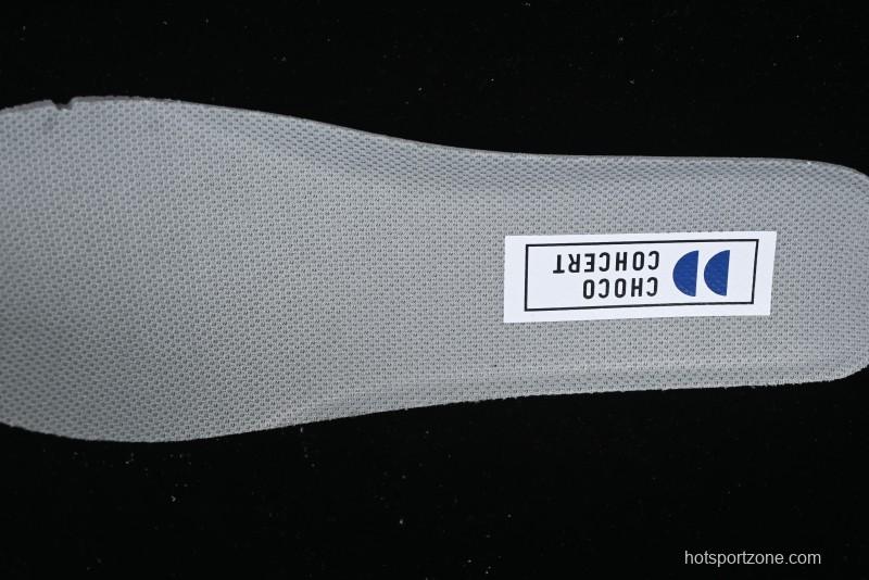 Choco Concert Leather Round Square Asymmetric Fashion Sneakers White Gray - AJE5