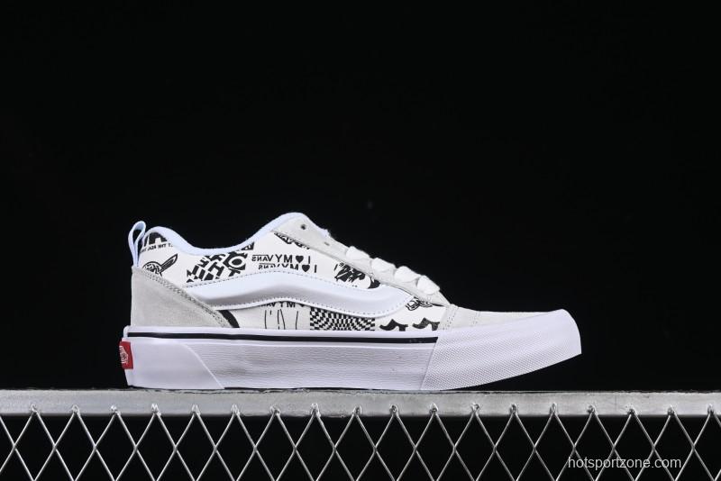 Vans Knu Skool Low-Top Retro Chunky Sneakers with Oversized Logo - VN000CS0239