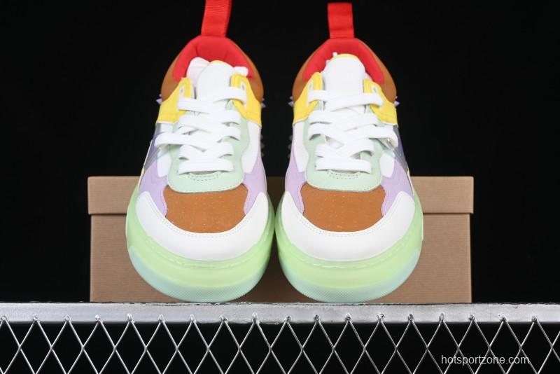 Christian Louboutin Funnyto Flat French Luxury Brand Green Color Block Low Top Sneakers - X.D4