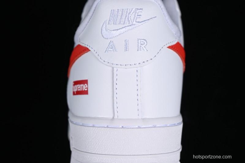 Nike Supreme x Air Force 1 '07 Low White Red Collaboration Casual Sneakers - CU9225-101