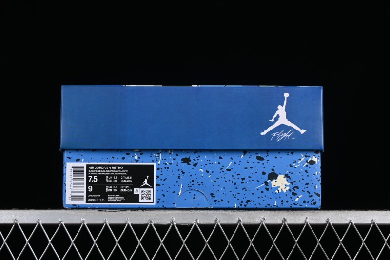 Nike Air Jordan 4 Retro Basketball Shoes Blastoise Collaboration - 308797-105