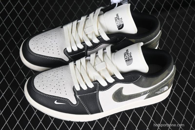 Nike Air Jordan 1 Low AJ1 The North Face Collaboration Dark Camouflage Custom High-End Retro Basketball Shoes - DM9188-013