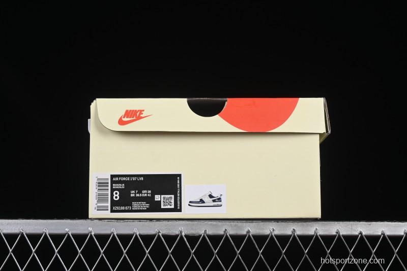 Nike Air Force 1 '07 Low Stussy Collaboration Dark Blue Suede White Swoosh Low-Top Casual Sneakers - XZ6188-673