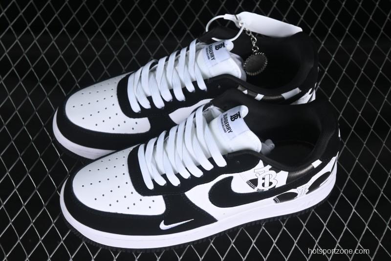 Nike Air Force 1 '07 Low Burberry Collaboration Black White Cow Print Casual Sneakers - DF0188-029