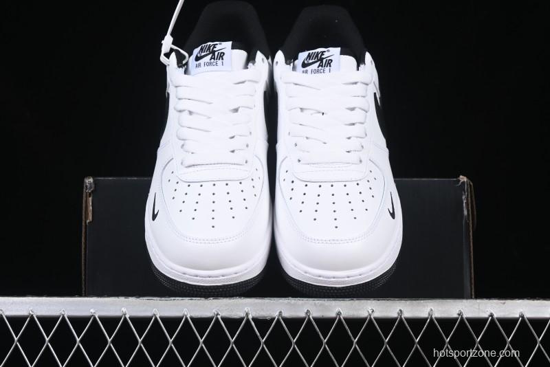 Nike Air Force 1 '07 Low White Black Swoosh Casual Sneakers - 315122-103