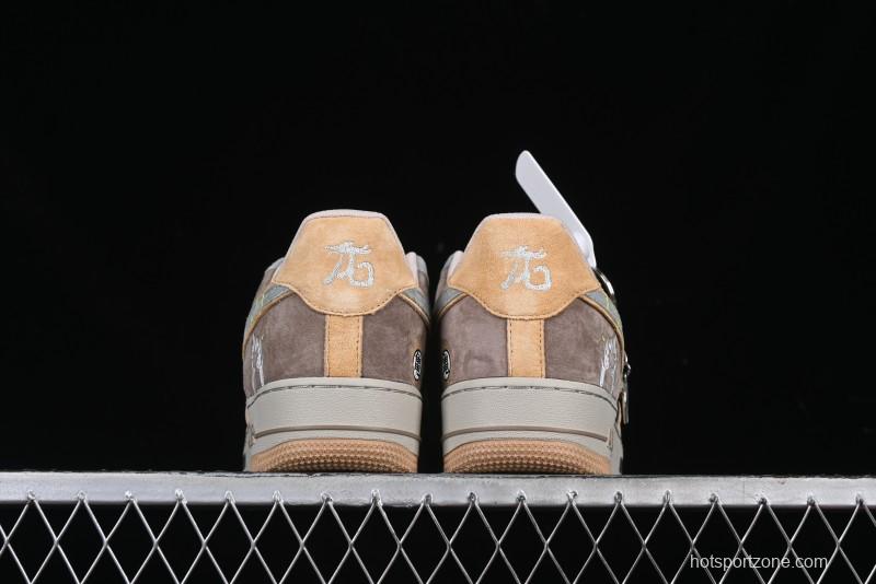 Nike Air Force 1'07 Low "Kakarot" Dragon Ball Z Custom Casual Sneakers for Autumn Winter - CD1212-666