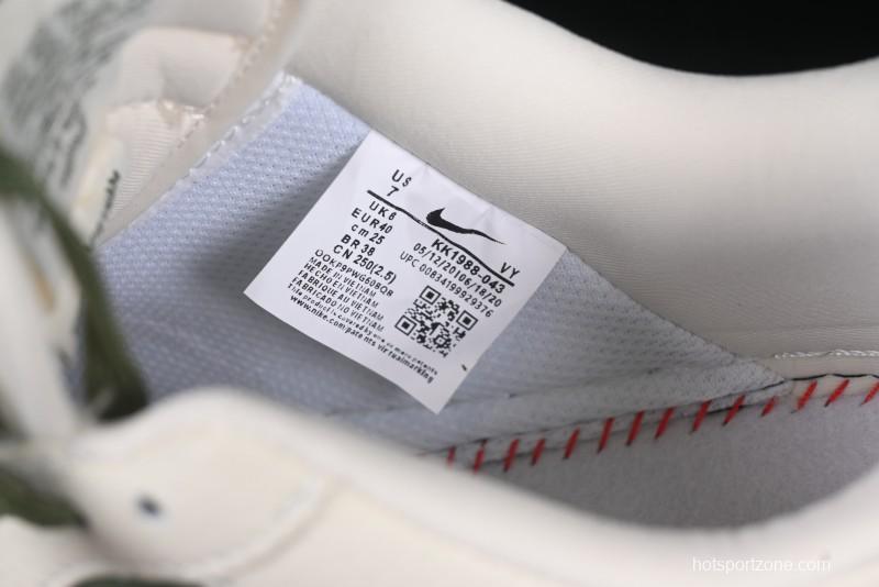 Nike Air Force 1 '07 Low The North Face Collaboration Beige Green Mini Swoosh Casual Sneakers - KK1988-043