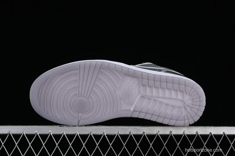 Nike Air Jordan 1 Low "Metallic Silver" Casual Sneakers with Metallic Finish - FN5030-001