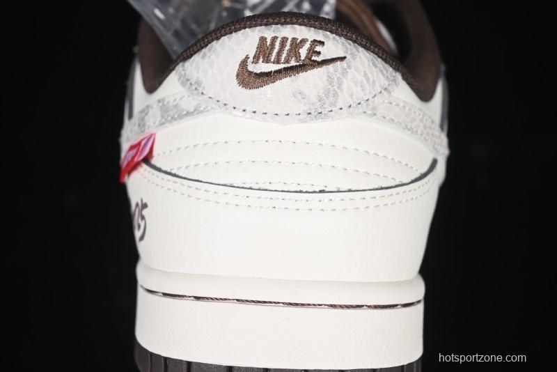 Nike SB Dunk Low Supreme Year of the Snake Limited Edition Grey Python Print Anniversary Custom Low-Top Casual Sneakers - XS1086-018