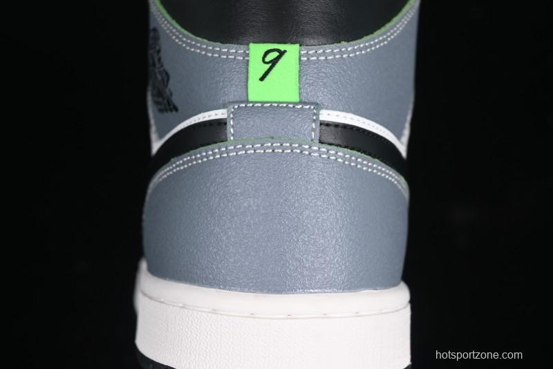 Nike Air Jordan 1 Mid Basketball Shoes in White Grey Brown Casa 93 Colorway - HQ3829-001