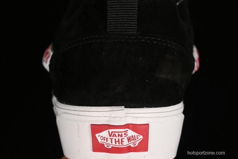 Vans Classics Knu Skool Retro Sneakers with Embroidered Graffiti Design and Thick Tongue - VN000CS00ZB