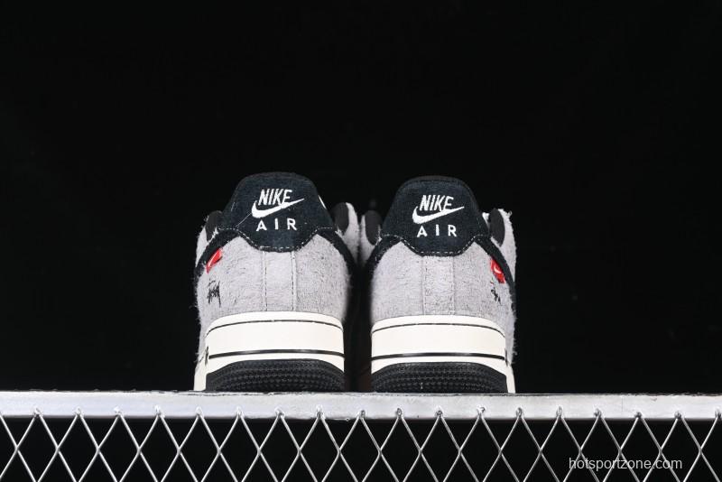 Nike Air Force 1 '07 Low Stussy Collaboration - Suede Grey Low-Top Casual Sneakers - SJ6698-018
