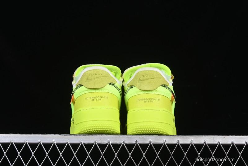 Nike Off White x Air Force 1 Low OW Collaboration Transparent Yellow Sneakers - AO4606-700