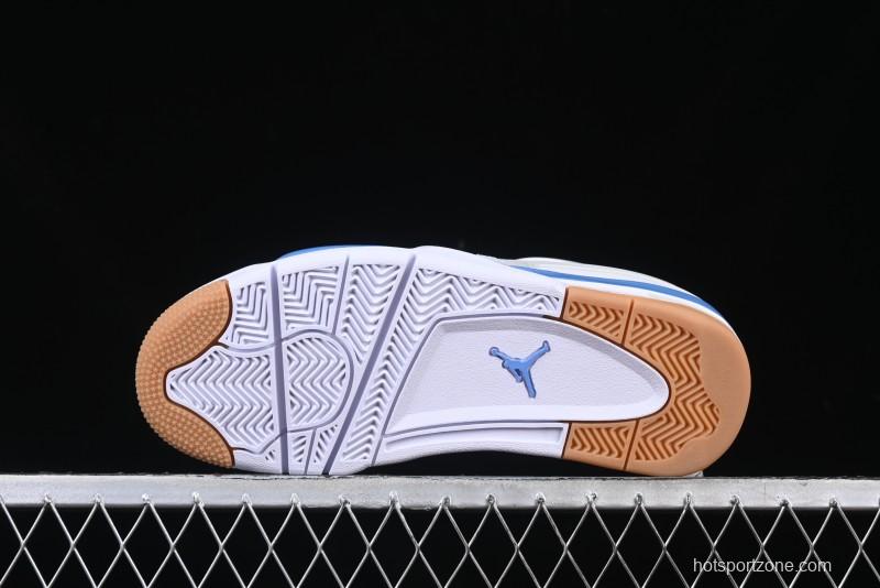 Nike Air Jordan 4 Remastered Retro Sneakers in White Blue - FQ7939-104