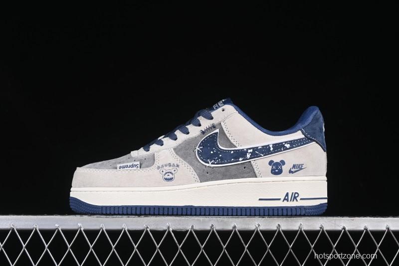 Nike Air Force 1 '07 Low Collaboration with Violent Bear - Snow Grey Pigskin Edition - KK1988-053