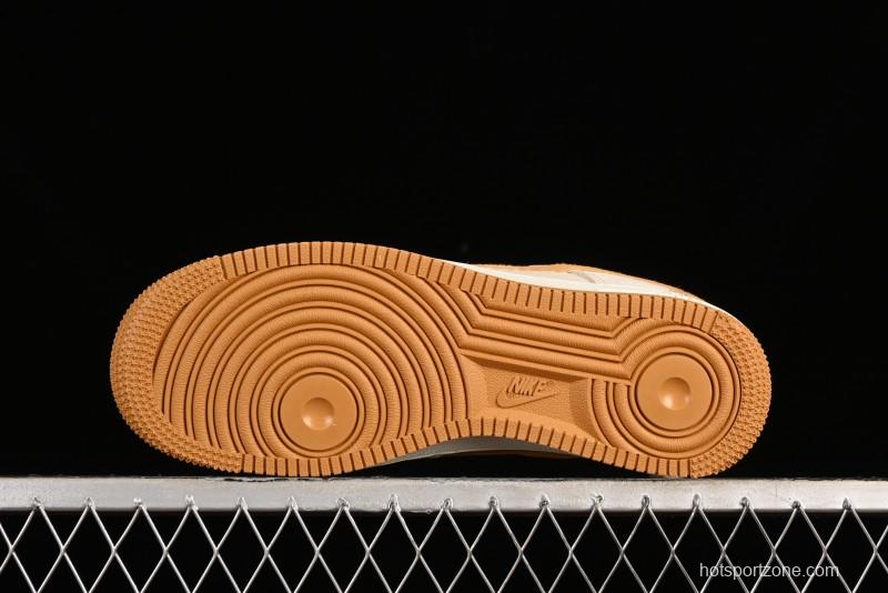 Nike Air Force 1 '07 Low Stussy Collaboration - Wheat Pig Leather Low-Top Casual Sneakers - HD1968-020