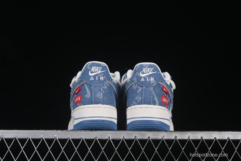 Nike Air Force 1 '07 Low Levi's Denim Patchwork Lace-Up Casual Sneakers - SJ1198-001