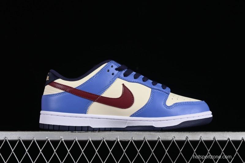 Nike Dunk Low SB Skateboarding Shoes in White Blue Red Colorway - FV8119-161