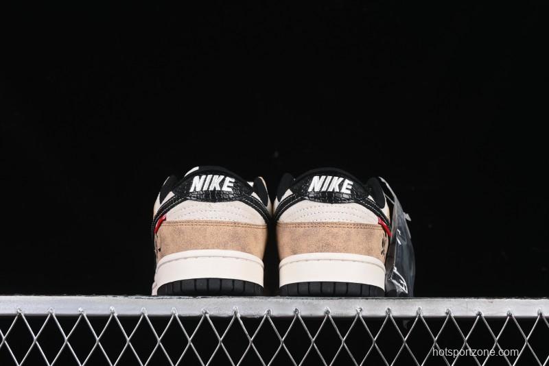 Nike SB Dunk Low Year of the Snake Wheat Black Swoosh Anniversary Custom Low-Top Casual Skate Shoes - YX5066-267