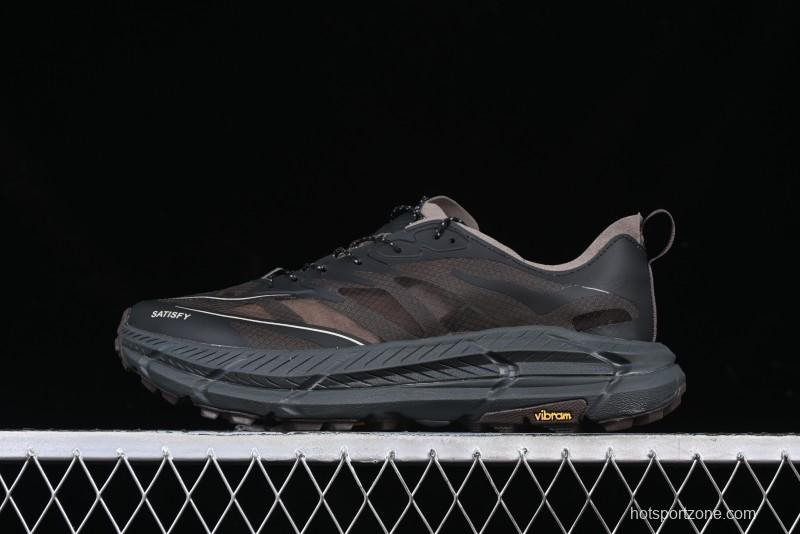 HOKA ONE ONE Satisfy Running Mafate Trail Low-Cut Cushioned Outdoor Hiking Shoes - 1157050 COFF