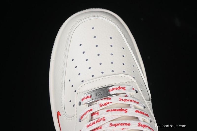 Nike Air Force 1 '07 Low Supreme Collaboration Off-White Crystal Custom Casual Sneakers - XZ6188-715