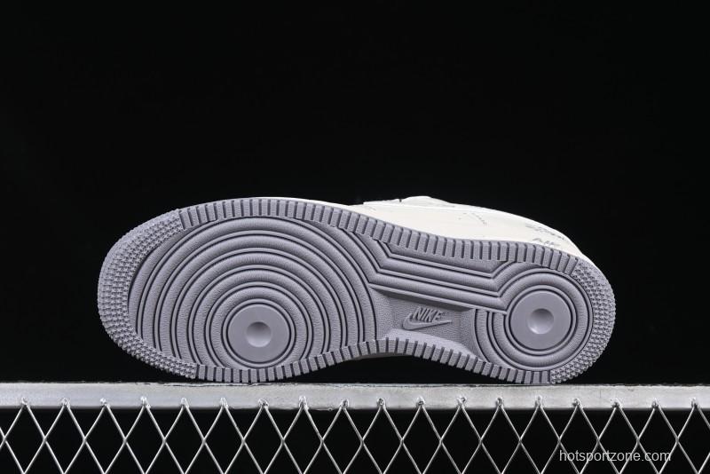 Nike Air Force 1 '07 Low Stussy Collaboration Grey Swoosh Casual Sneakers - HH7518-041