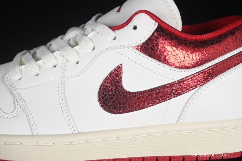 Nike Air Jordan 1 Low AJ1 White Red Low Top Casual Sneakers - HJ9338-106