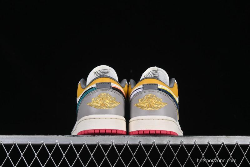 Nike Air Jordan 1 Low AJ1 Mismatched Swoosh Casual Sneakers - HV4511-133