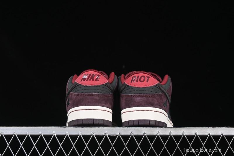 Nike SB Dunk Low "Dark Burgundy & Black" - Premium Suede Skate Shoes