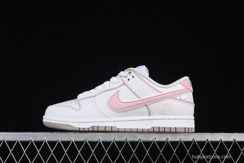 Nike SB Dunk Low Anniversary Premium Custom White Pink Low-Top Casual Skate Shoes - WP0212-013