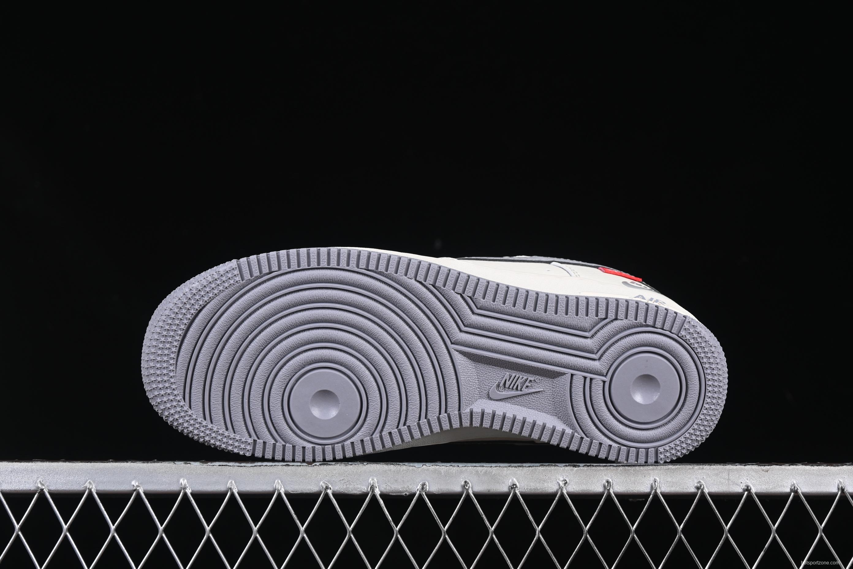 Nike Air Force 1 '07 Low Supreme Collaboration Casual Sneakers with Red Swoosh - HH7518-039