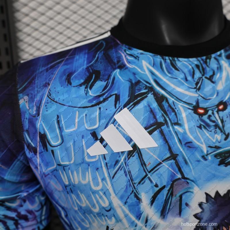 Player Version 2025 Japan Blue with Anime Combat Scene Design Jersey