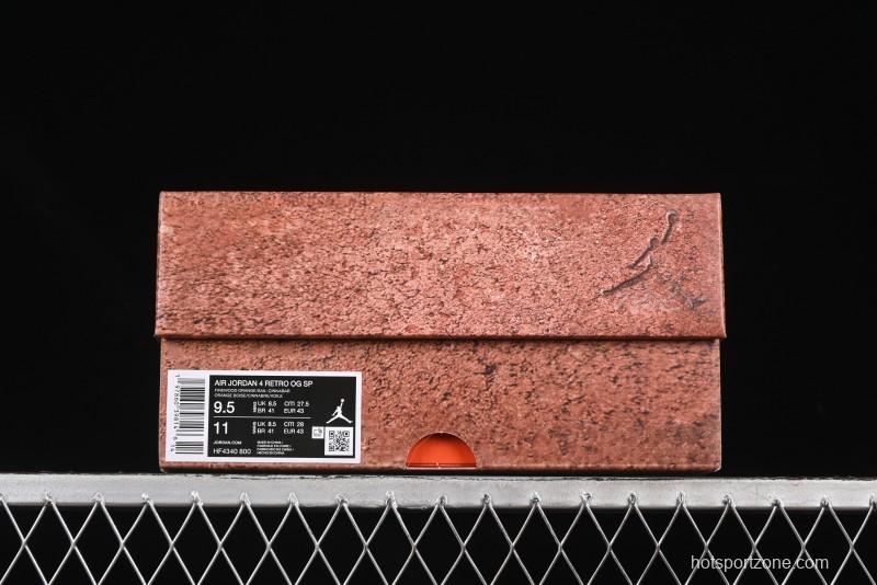 Nike Nigel Sylvester x Air Jordan 4 Retro High OG "Brick By Brick" Sneakers - HF4340-800